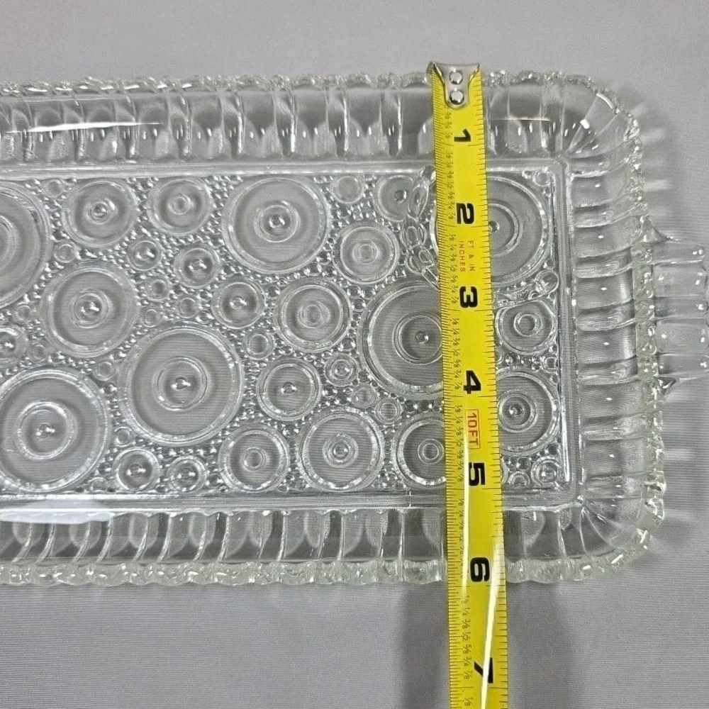 Vintage‎ Anchor Hocking Circle Bubbles Glass Luncheon Snack Tray